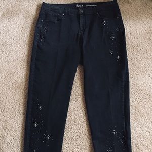 Black jeweled jeans
